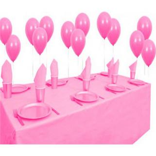 25 kişilik Balonlu Pembe Doğum Günü Parti Paketi Süs Seti