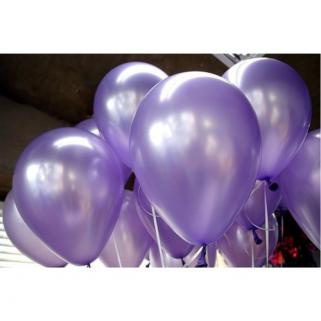 25 adet Metalik Parlak Açık Mor Lila Balonlar Helyumla Uçan Özell