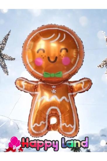 Yılbaşı Balonu Gingerbread Kurabiye Adam Folyo Balon 48*69 cm Yılbaşı Balonları