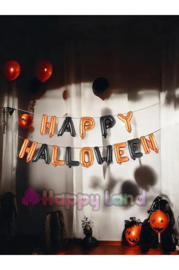 Halloween Cadılar Bayramı Happy Halloween Yazılı Folyo Balon Seti